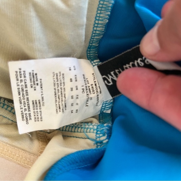 Miraclesuit Blue One Piece Swimsuit - Picture 5 of 6